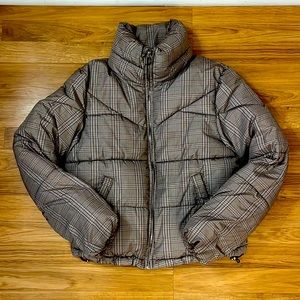 Bershka Plaid Puffer Jacket